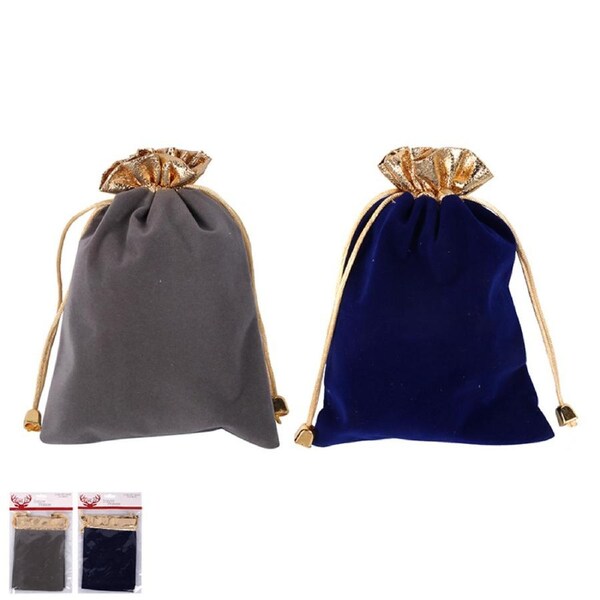 Velvet Drawstring Bag 2pk 18cm 1pc 2A