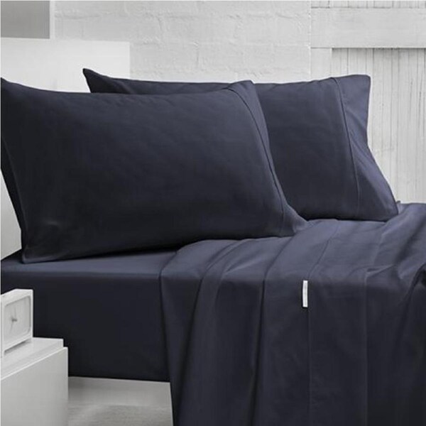Gainsborough 400TC Pima Cotton Sateen Sheet Set Navy Blue Queen