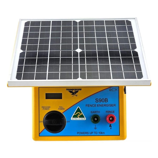 Thunderbird 10km Solar Electric Fence Energiser - S-90B