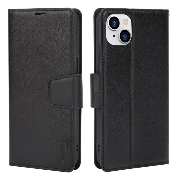 ZUSLAB for Apple iPhone 15 Case Hanman Leather Wallet Card Holder Cover (2023) - Black