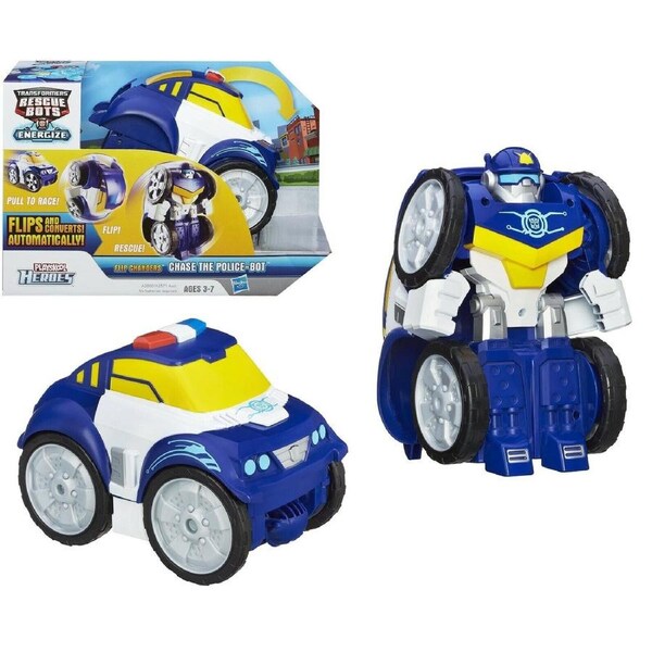 Playskool Transformers Rescue Bots Flip Changers Chase Police Bot