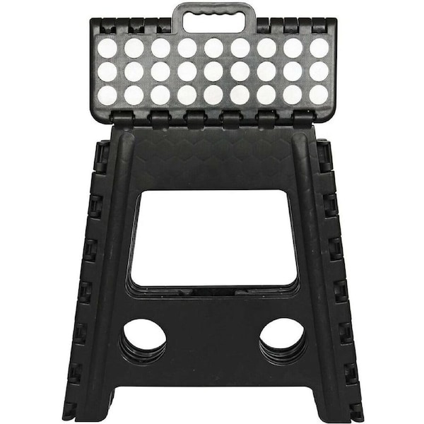 39cm Folding Step Stool Portable Plastic Foldable Chair Store Flat Outdoor BLACK