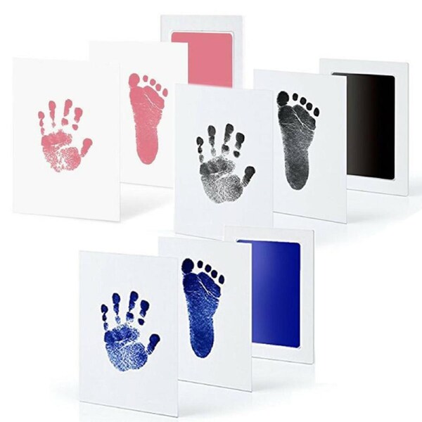 Ozoffer 2X Newborn Wipe AU Safe Hand & Foot Print Kit Baby Inkless Christmas Gift Dark Blue