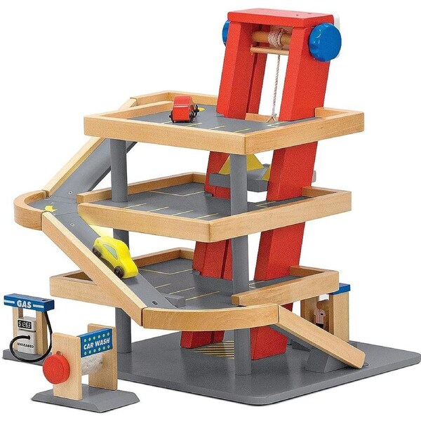 Melissa and Doug Wooden Parking Garage Play Set 3+