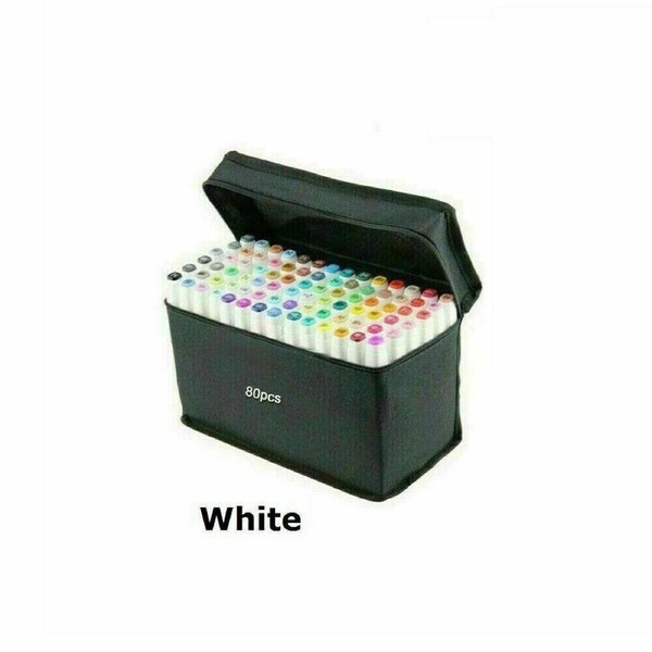 80 pcs Color Set Marker Pen Graphic Art Sketch Dual Head Broad Point Copic Touch