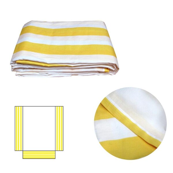 Dreamtime Yellow White Striped 100% Cotton Valance Queen 38cm Wall