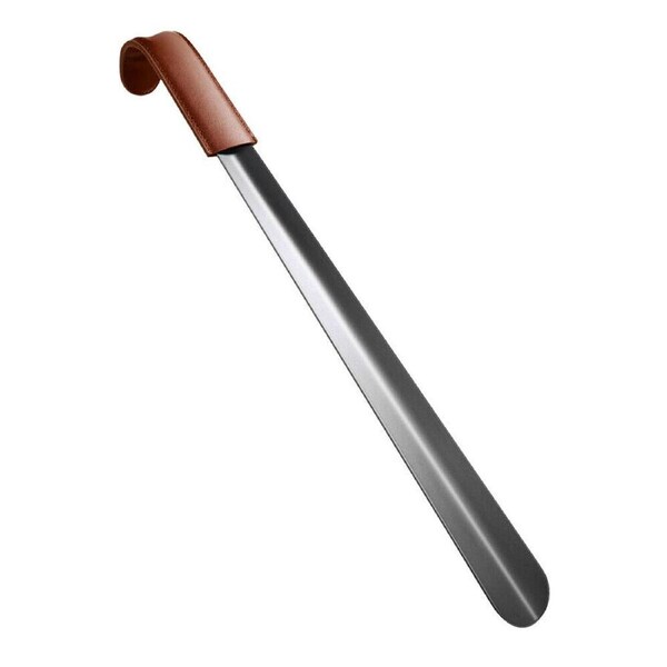 Shoe Helper Easy Sturdy Shoe Horn Long PU Leather Handle Slip Aid Shoehorn