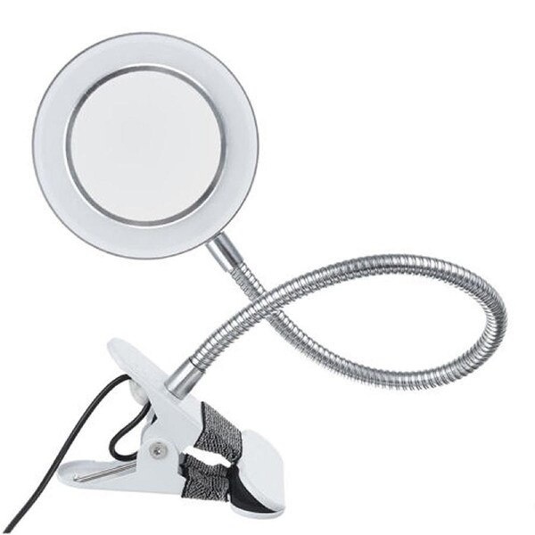 Magnifying LED Desk Lamp Light Clamp Magnifier Glass Craft Repair USB Adjust - 8x