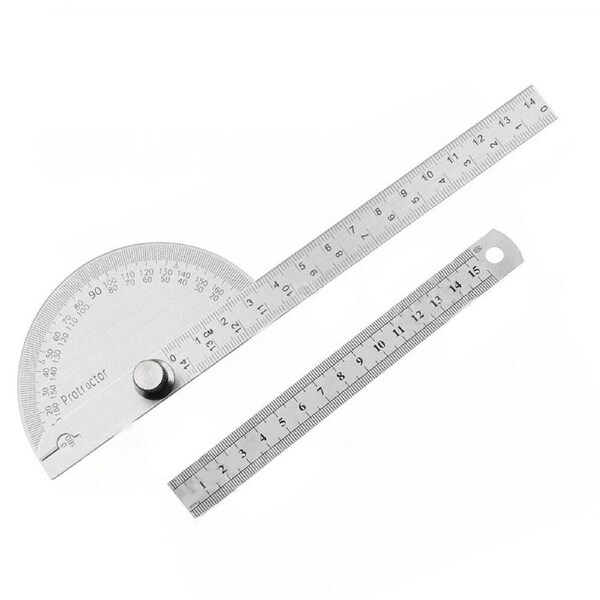 Stainless Steel Protractor Angle Finder Arm Measuring Gauge Ruler Tool