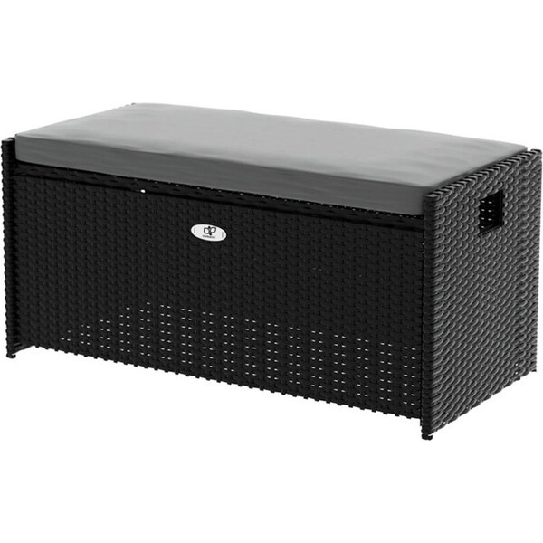 Storage Bench Box Garden Sheds Cushion Patio Tool Outdoor Chair - Black