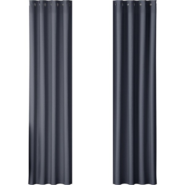 2X Blockout Curtains Blackout Window Curtain Eyelet 140x230cm Charcoal