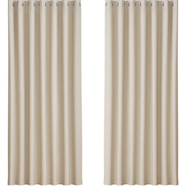 2X Blockout Curtains Blackout Window Curtain Eyelet 240x230cm Beige