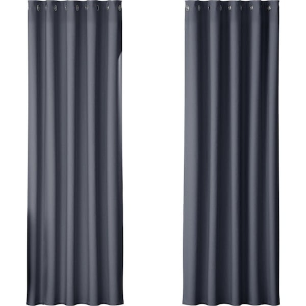 2X Blockout Curtains Blackout Window Curtain Eyelet 180x213cm Charcoal