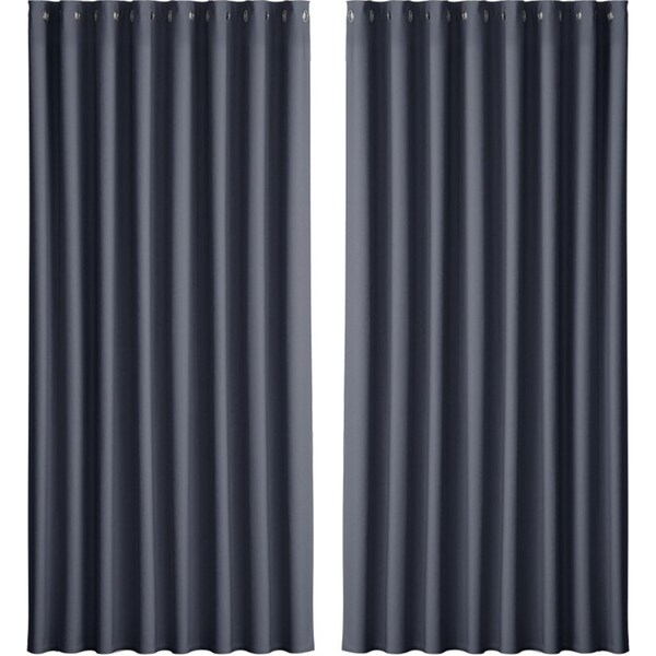 2X Blockout Curtains Blackout Window Curtain Eyelet 300x230cm Charcoal