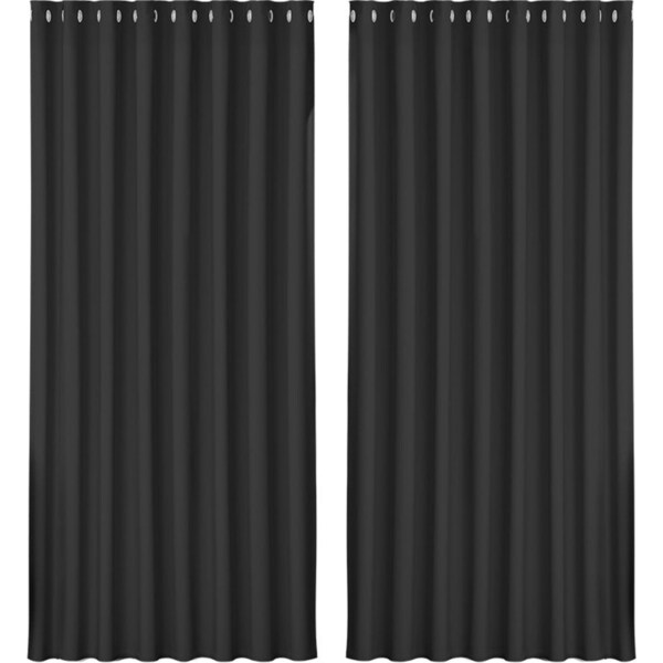 2X Blockout Curtains Blackout Window Curtain Eyelet 300x230cm Black
