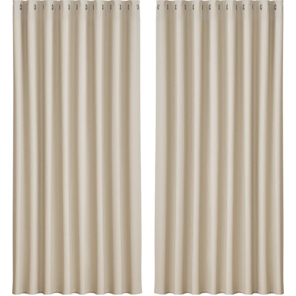 2X Blockout Curtains Blackout Window Curtain Eyelet 300x230cm Beige