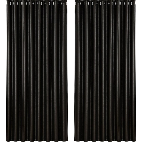 2X Blockout Curtains Blackout Window Curtain Eyelet 300x230cm Black