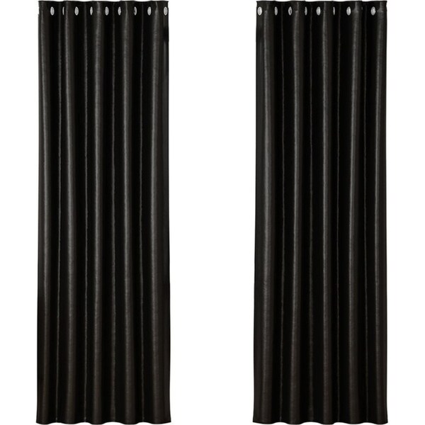 2X Blockout Curtains Blackout Window Curtain Eyelet 180x213cm Black