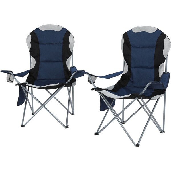 Camping Folding Arm Chair Portable Camping Garden Fishing - 2x