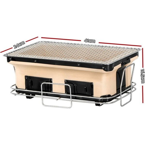 Ceramic BBQ Grill Smoker Hibachi Japanese Tabletop Charcoal Barbecue