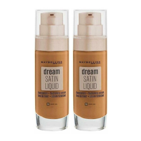 2x Maybelline Dream Satin Liquid Foundation / Hydrating Serum - 53 Classic Tan