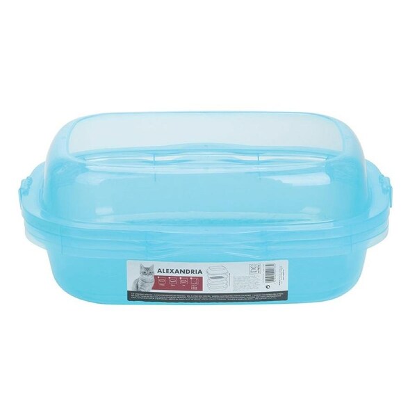 M-Pets 46x40cm Alexandria Cat Pet Litter Plastic Waste/Poop Tray Pad w/ Rim Blue