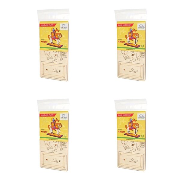 4x 8pc Ugears 3D Colouring/Painting Knight Wooden Puzzle Kit/Model Gift Set 5+