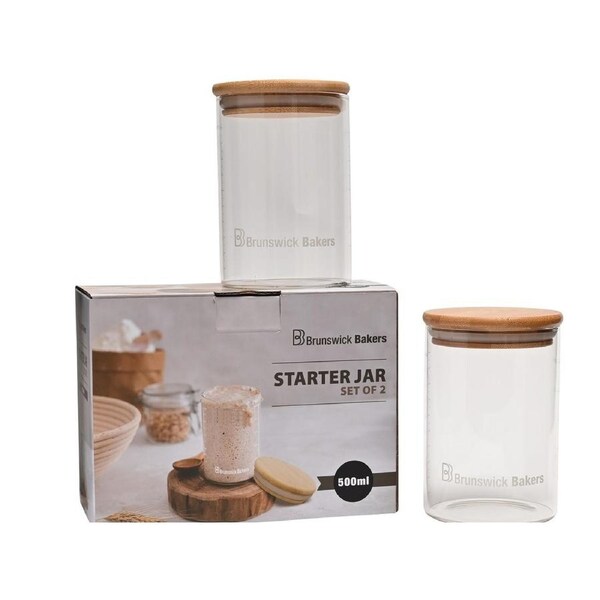 Brunswick Bakers Glass Starter Jar 500ml Set of 2