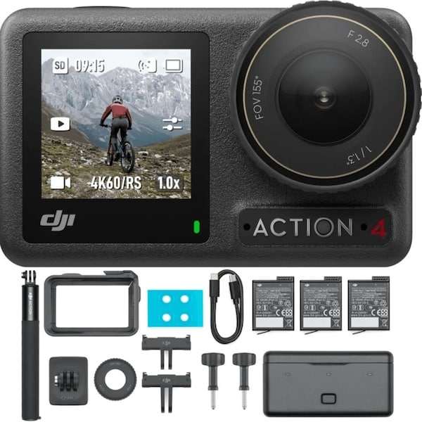 DJI Osmo Action 4 Camera Adventure Combo Extra Battery/Frame/Mount