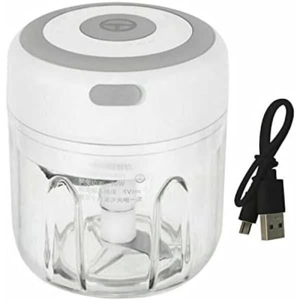 250ML Electric Garlic Food Chopper Vegetable Chopper Grinder Blender Crusher WHITE