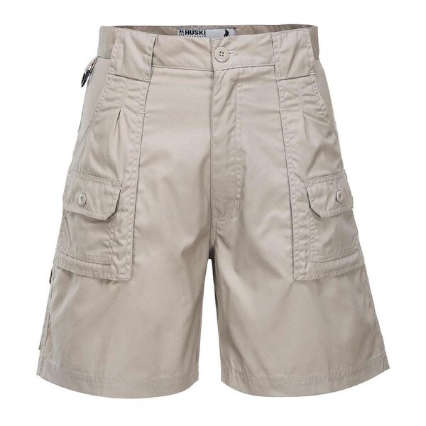 HUSKI Mens Cargo Shorts Work Casual Workwear - Bone 3XL (107cm Waist)
