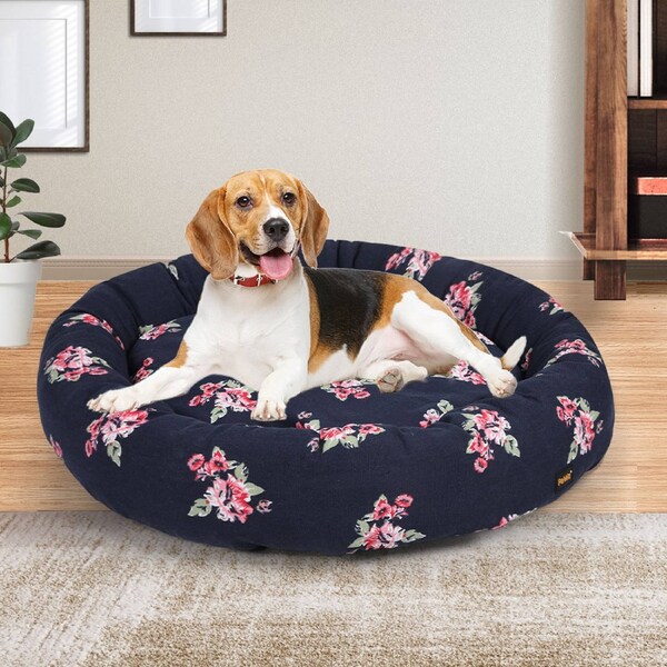 Pawz Dog Calming Bed Pet Cat Washable Portable Round Sleeping Kennel Extra Large L(70cm x 22cm)
