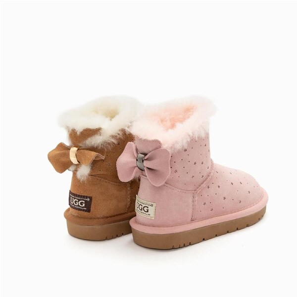 Ugg Kids Mini Bailey Bow Starry Boots EU31 / AU11/12 / 190mm / CHESTNUT