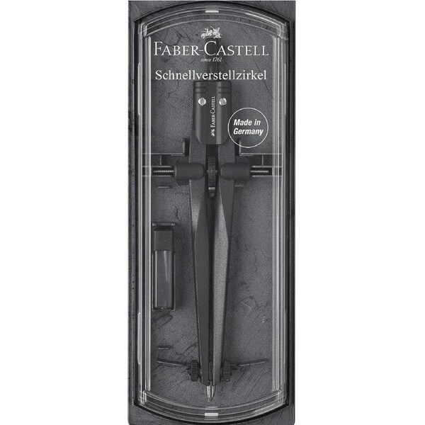 Faber-Castell Quick Set Premium Compass Black Stone Technical Drawing