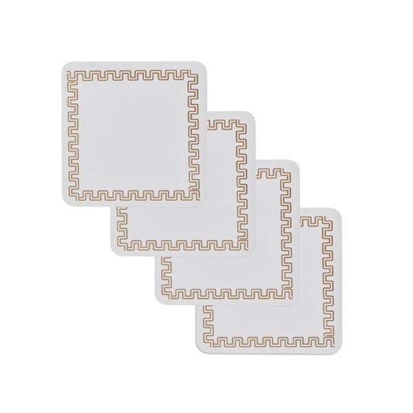 Clevinger Set of 4 MDF Coasters Gold Border