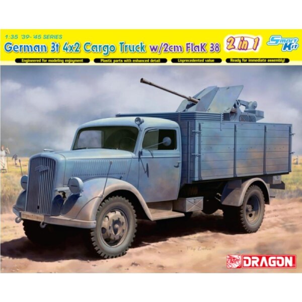 Dragon 1/35 German 3t 4x2 Truck w/2cm Flak 38 Plastic Model Kit DR6828