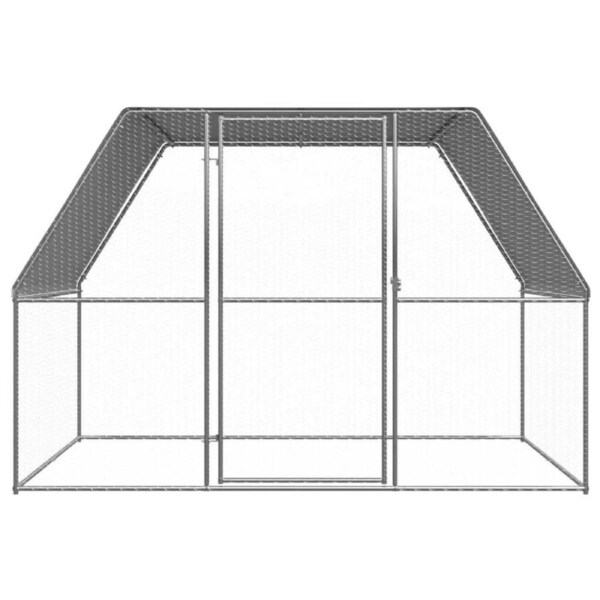 Chicken Coop Walk-In Steel Poultry Cage House Run With Cover Large 3x2x2m