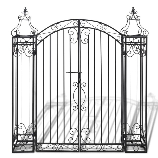 Garden Gate Ornamental Wrought Iron Decorative Outdoor Patio Entryway 122 x134cm