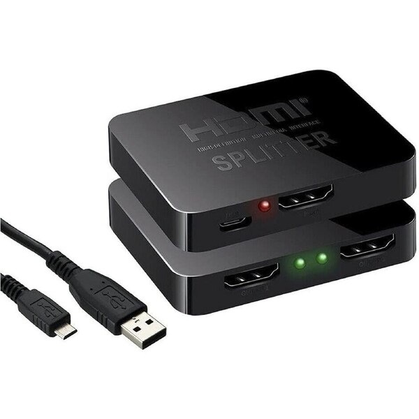 1080P HDMI Splitter Amplifier 1 In 2 Out Video Duplicator Full HD 3D Foxtel DVD