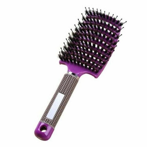 Detangling Hairbrush Nylon & Bristle Hair Women Scalp Massage Comb Brush PURPLE