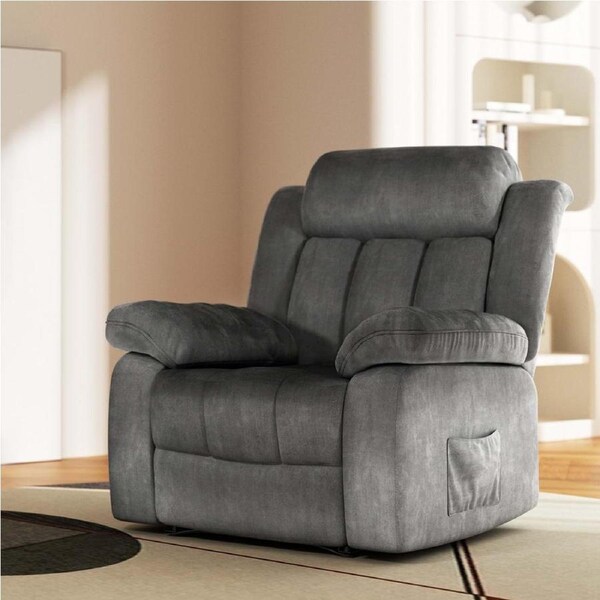 Artiss Recliner Chair Velvet Electric Massage Chairs Lounge Sofa Heated Armchair Grey