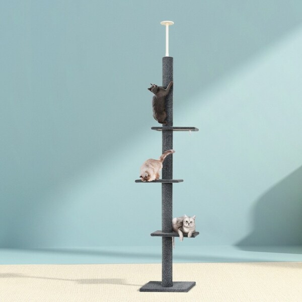 i.Pet Cat Tree Tower Scratching Post Scratcher Condo House Bed 290cm Grey