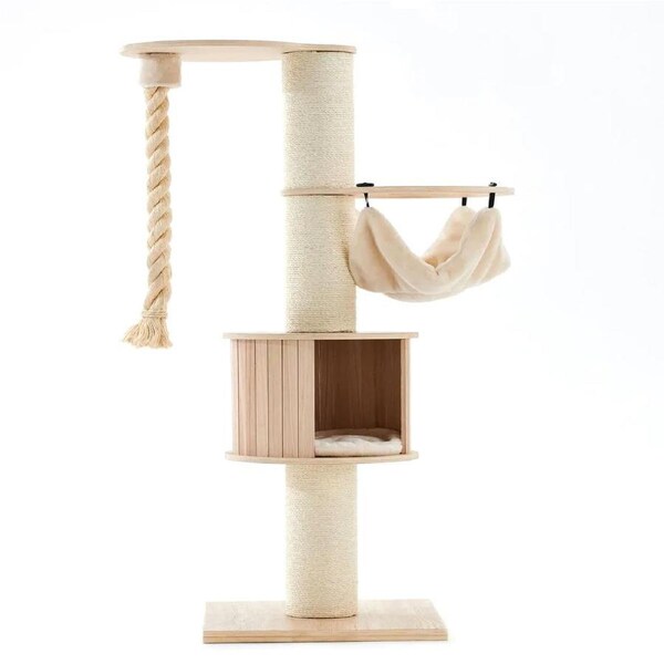 Petsbelle Solace Sleeping/Scratcher Kitten Hideaway Pet Lounge Cat Tree White