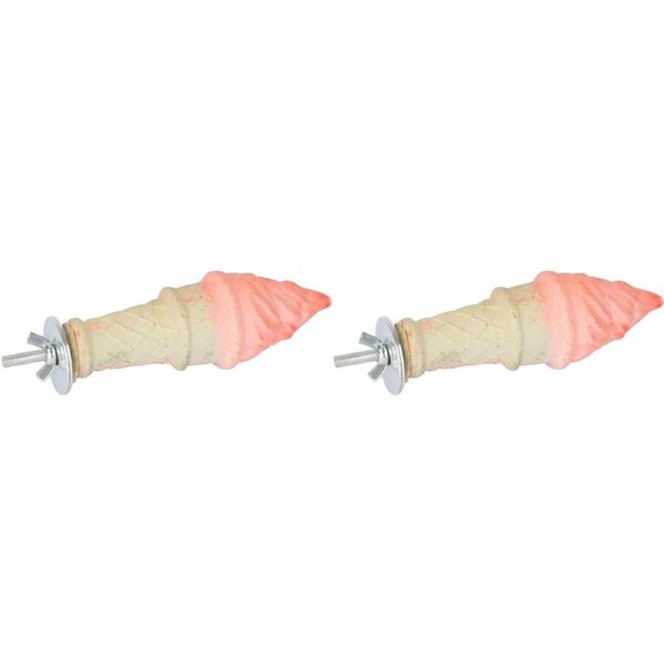 2x Nature Island Cinnamon Ice Cream Perch Bird Beaks/Claw Pet Cage Treat Toy SML