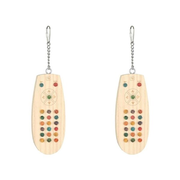 2x Nature Island TV Remote Controller Bird/Parrot Pet Interactive Chew Fun Toy