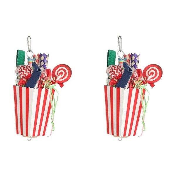 2x Nature Island Handmade Carnival Favor Box Bird Fun Interactive Pet Cage Toy