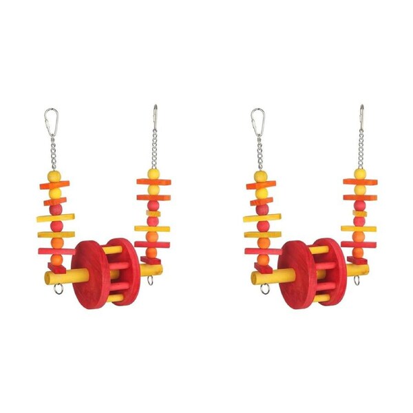 2x Nature Island Ferris Wheel Swing Bird Pet Interactive Fun Exercise Cage Toy