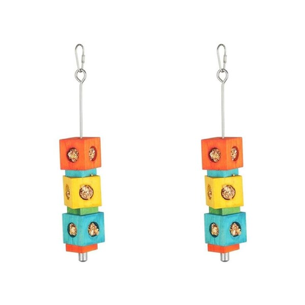 2x Nature Island Hanging Foraging Cube Toy Bird Pet Interactive Exercise Toy