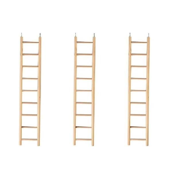 3x Nature Island 45cm Plain Wooden 9 Step Bird Pet Exercise Climb Fun Toy Ladder