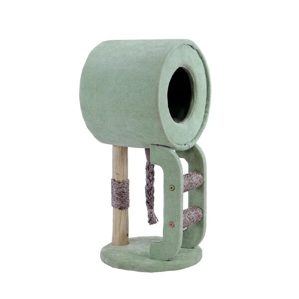 Petsbelle Avia Solid Wood Sleeping/Scratcher Kitten Hideaway Pet Cat Tree Mint